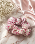 Chouchou à fleurs roses en coton – Doux et romantique